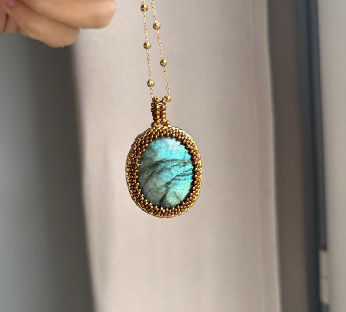 Pièce Unique Labradorite LUMA pour Anaïs 💙