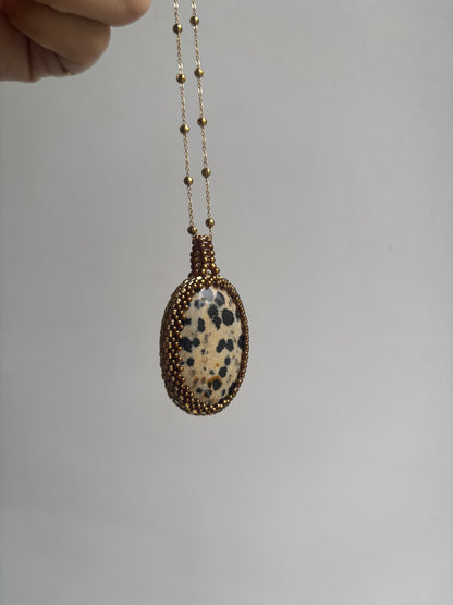 Pièce unique Jaspe Dalmatien Soleil pour Solen ✨