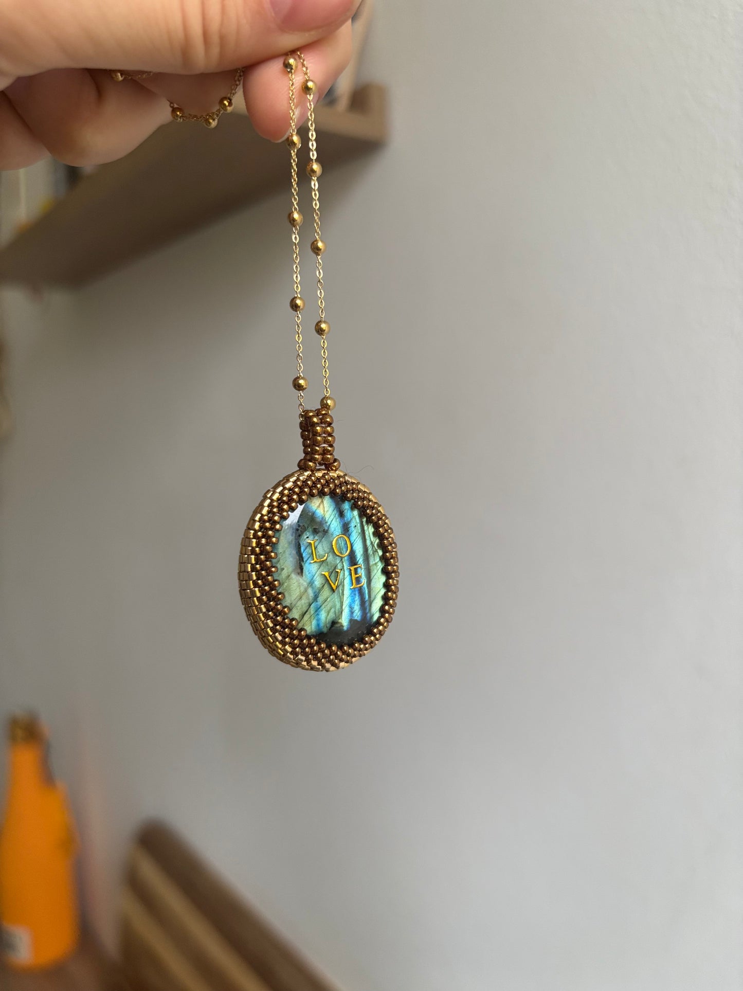Pièce unique Labradorite LOVE pour Claire ♥︎