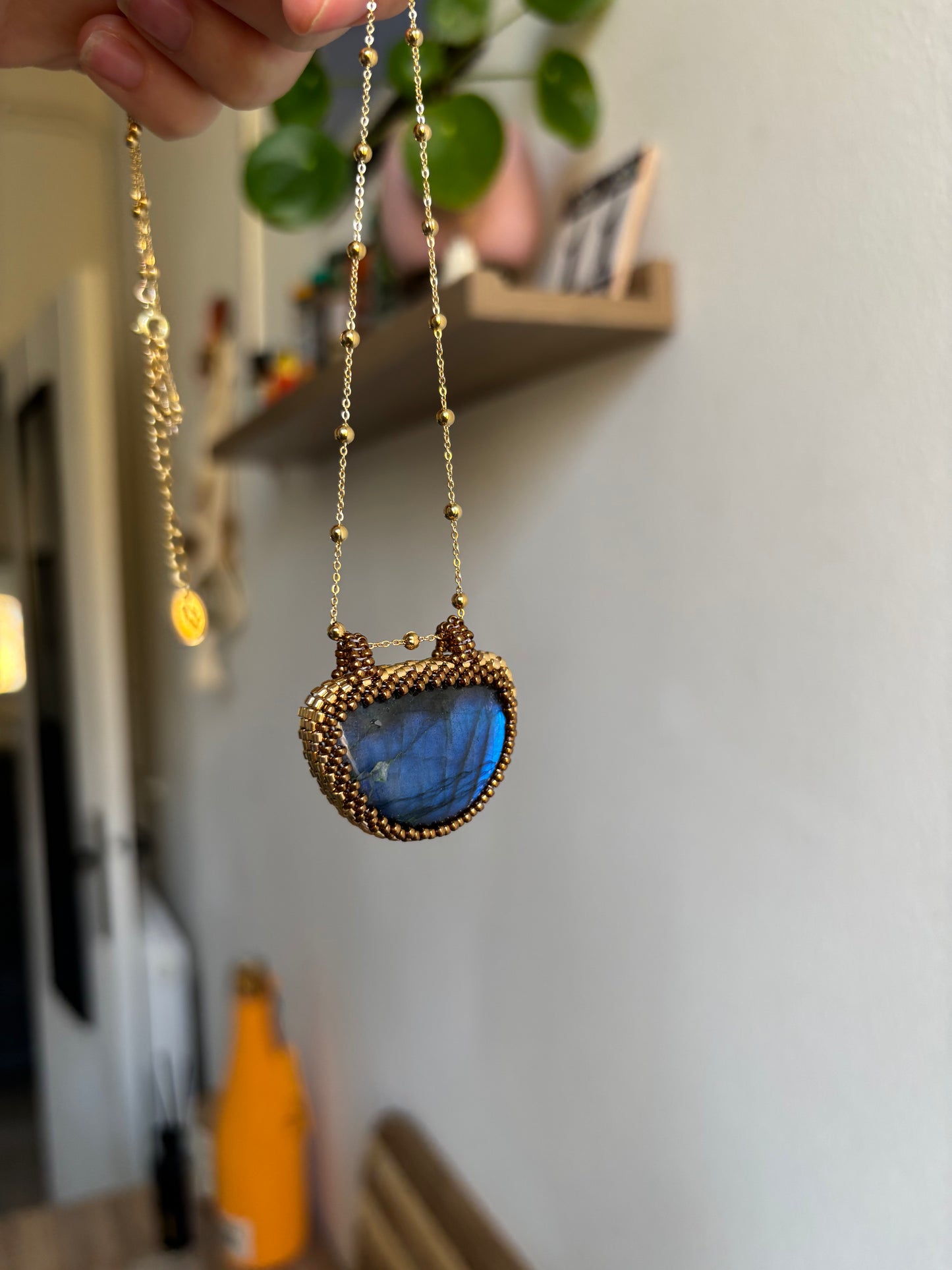 Pièce unique Demi-Lune Labradorite pour Héloise 💙