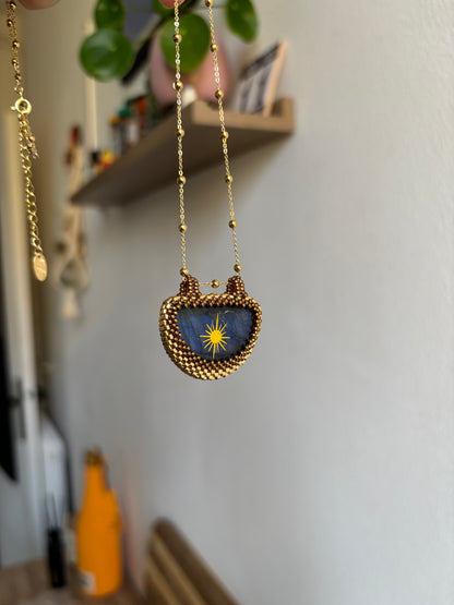 Pièce unique Demi-Lune Labradorite pour Héloise 💙